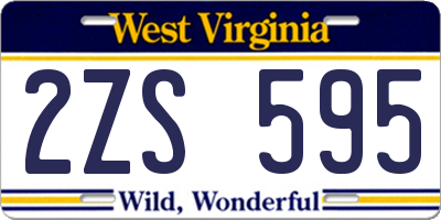 WV license plate 2ZS595