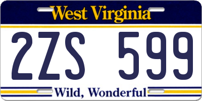 WV license plate 2ZS599