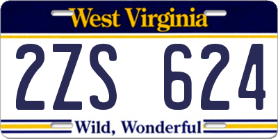 WV license plate 2ZS624