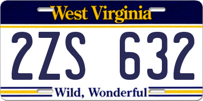 WV license plate 2ZS632