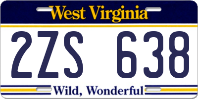 WV license plate 2ZS638