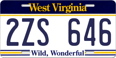 WV license plate 2ZS646