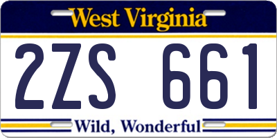 WV license plate 2ZS661