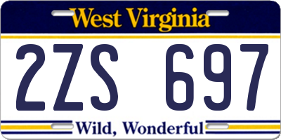 WV license plate 2ZS697