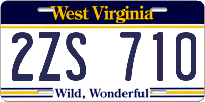 WV license plate 2ZS710
