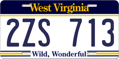 WV license plate 2ZS713