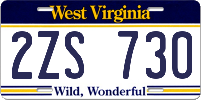 WV license plate 2ZS730