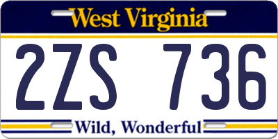 WV license plate 2ZS736