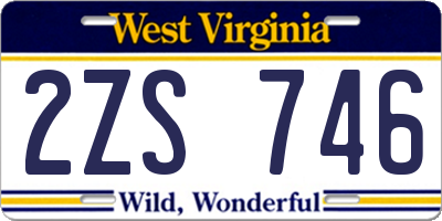 WV license plate 2ZS746