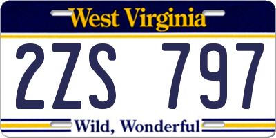 WV license plate 2ZS797