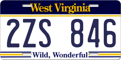 WV license plate 2ZS846