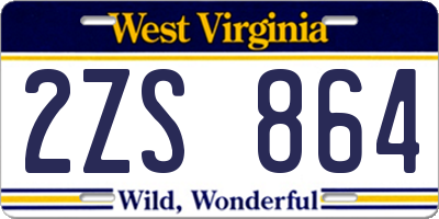 WV license plate 2ZS864