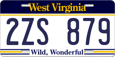 WV license plate 2ZS879