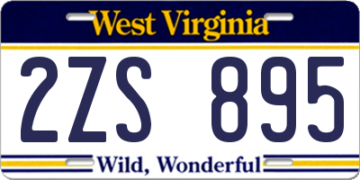 WV license plate 2ZS895