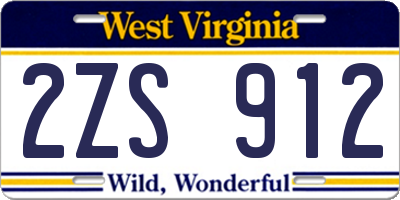 WV license plate 2ZS912