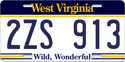 WV license plate 2ZS913