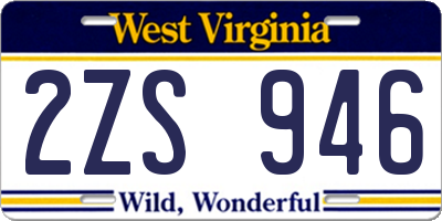 WV license plate 2ZS946