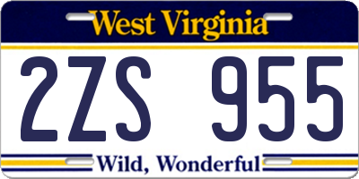 WV license plate 2ZS955