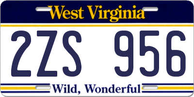 WV license plate 2ZS956