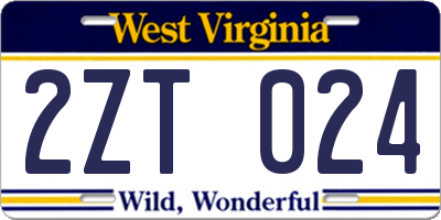 WV license plate 2ZT024