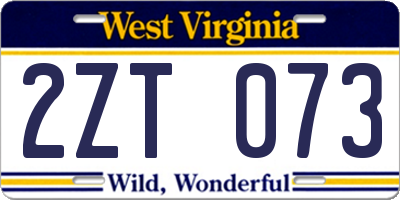 WV license plate 2ZT073