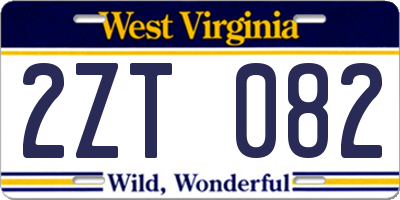 WV license plate 2ZT082