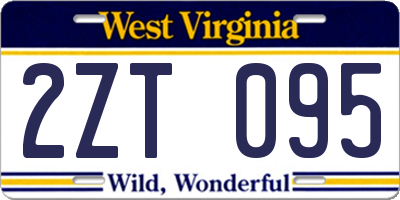 WV license plate 2ZT095