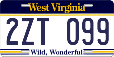 WV license plate 2ZT099