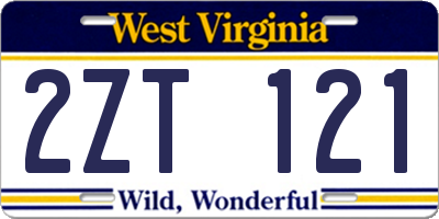 WV license plate 2ZT121