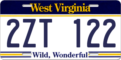 WV license plate 2ZT122