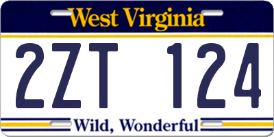 WV license plate 2ZT124