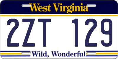 WV license plate 2ZT129