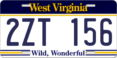 WV license plate 2ZT156