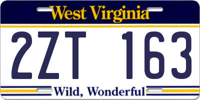 WV license plate 2ZT163