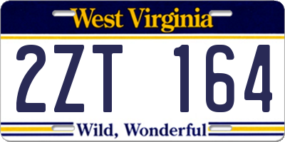 WV license plate 2ZT164