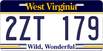 WV license plate 2ZT179