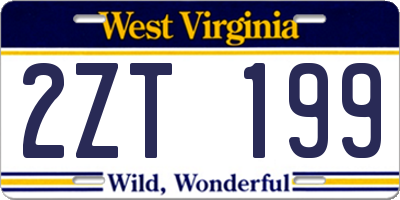 WV license plate 2ZT199