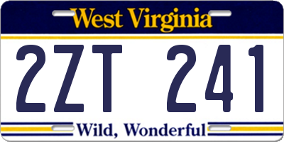 WV license plate 2ZT241