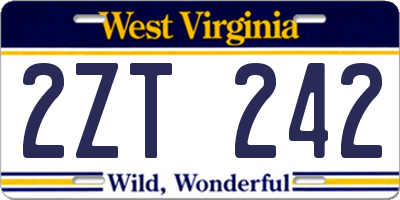 WV license plate 2ZT242