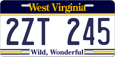 WV license plate 2ZT245