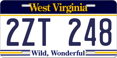 WV license plate 2ZT248