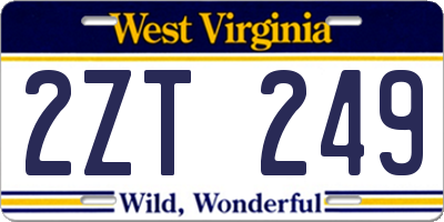 WV license plate 2ZT249