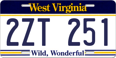 WV license plate 2ZT251