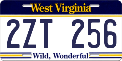 WV license plate 2ZT256
