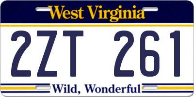 WV license plate 2ZT261