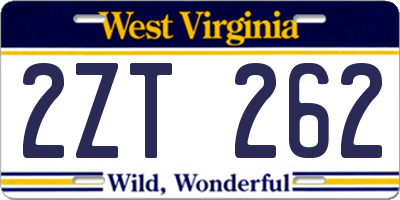 WV license plate 2ZT262