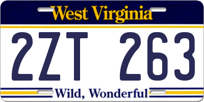 WV license plate 2ZT263