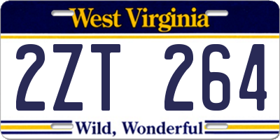WV license plate 2ZT264