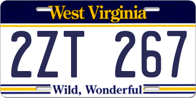 WV license plate 2ZT267