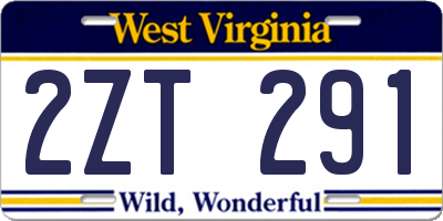 WV license plate 2ZT291